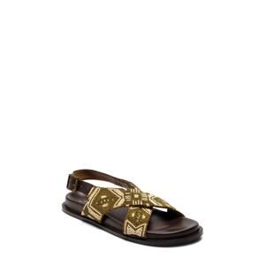 Free People Mali Beaded Slingback Sandal - 10 M Neutral Multi